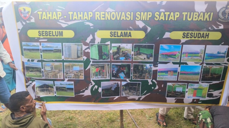 Karya Bakti Pendidikan Pos Nananoe Satgas Yonif 742/SWY di Perbatasan Indonesia-Timor Leste