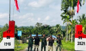 Peringati HUT RI dan Bangun Kebersamaan Dengan Warga, Satgas Yonif 122/TS Lakukan Ini di Pedalaman Papua
