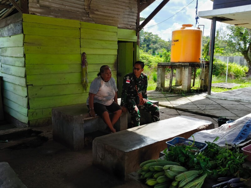 Satgas Yonif 642/Kps Kunjungi Pasar Distrik Meyado, Ternyata Ini Tujuannya