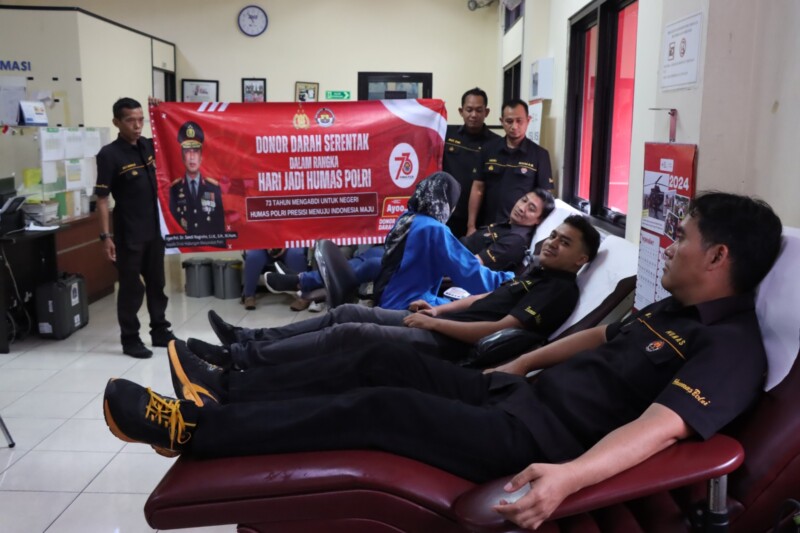 Semangat Empati di Hari Jadi Humas Polri ke-73 tahun, Humas Polres Jakarta Barat Lakukan Aksi Donor Darah