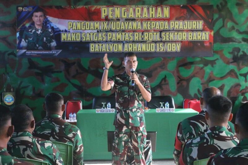 Kunjungi Mako Satgas Pamtas RI-RDTL Sektor Barat Yonarhanud 15/DBY, Ini Pesan Pangdam IX/Udayana