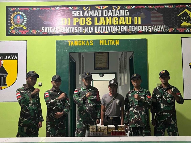 Patroli, Satgas Yonzipur 5/ABW Sukses Gagalkan Upaya Penyelundupan di Perbatasan Indonesia-Malaysia