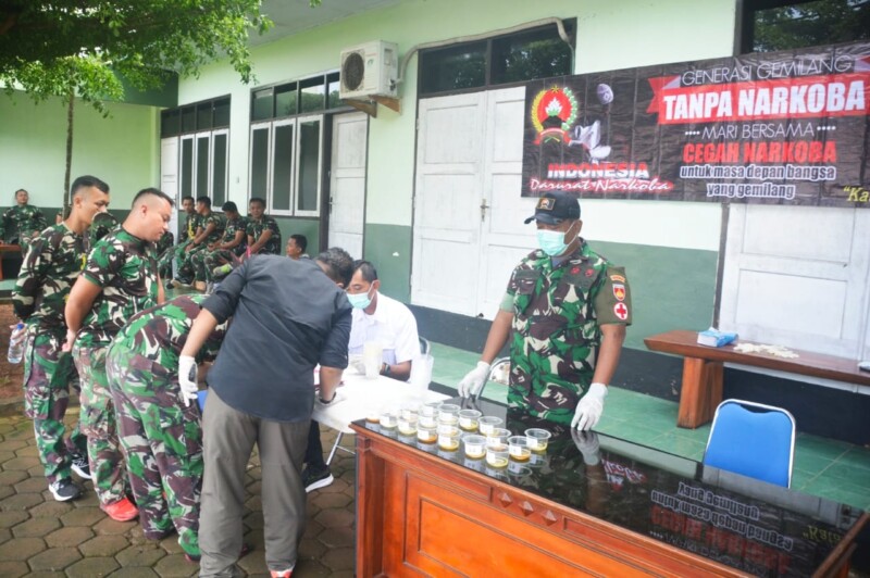 Antisipasi Penyalahgunaan Narkoba, Korem 071/Wijayakusuma Sidak Anggota Melalui Tes Urine