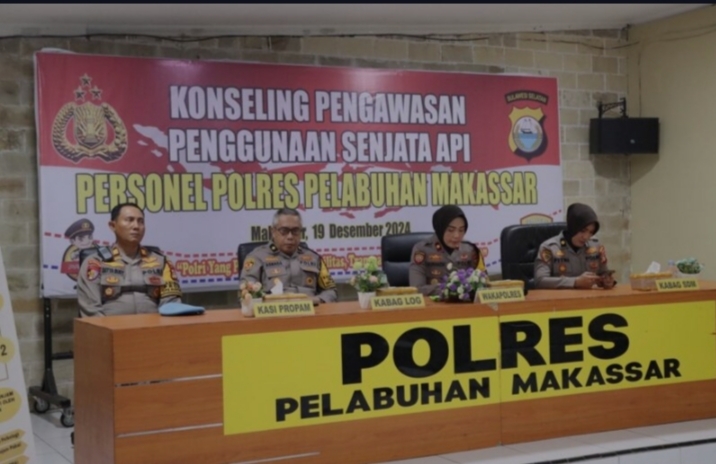 Polres Pelabuhan Makassar Gelar Konseling Pengawasan Penggunaan Senpi Anggota, Ternyata Ini Tujuannya