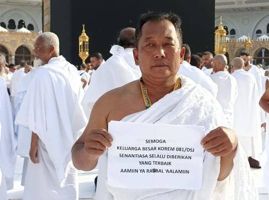 Sampai di Baitullah, Sugeng Lakukan Ini Untuk Korem 081/DSJ