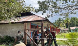 Satgas Yonif 763/SBA Bangun Profil Tank Air Bersih untuk Warga Kampung Joshiro