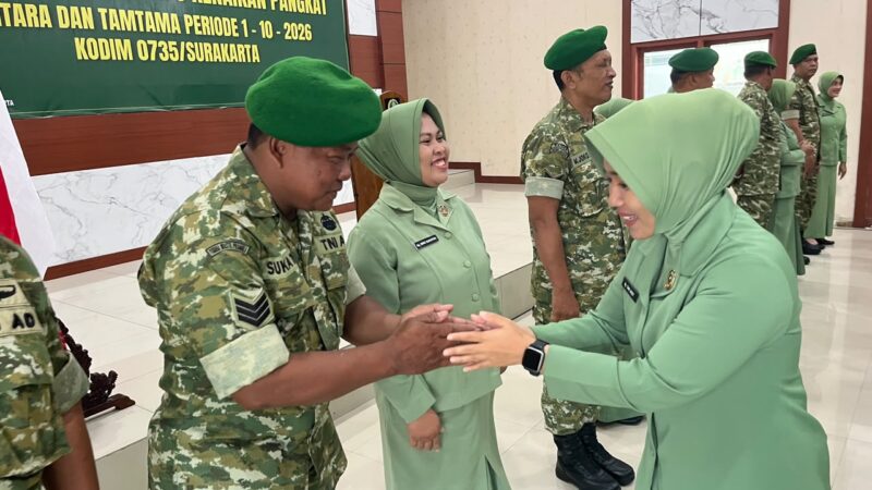 21 Prajurit Kodim Surakarta Naik Pangkat, Dandim: Jadikan Amanah sebagai Pemacu Pengabdian