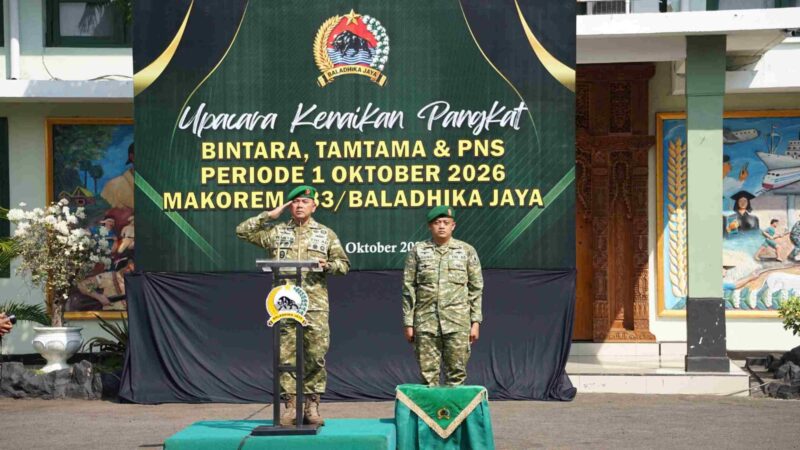 Belasan Personel Makorem 083/Bdj Naik Pangkat, Danrem Tekankan 4 Hal Ini